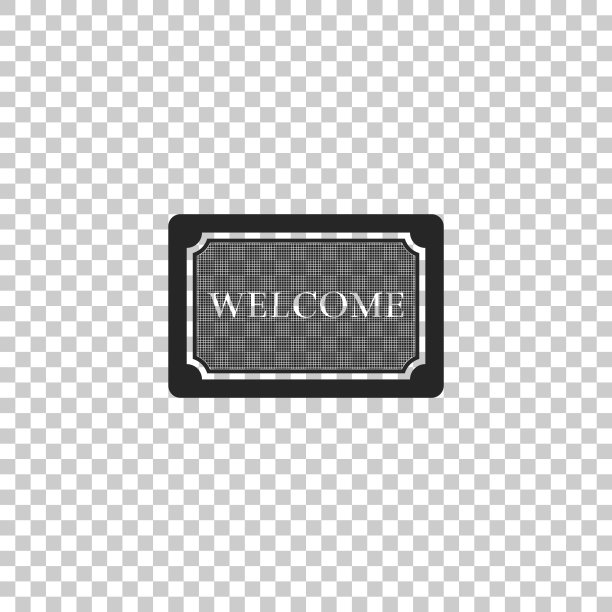 门垫与文本欢迎图标隔离在透明的背景。欢迎的迹象。平面设计。矢量图图片下载
