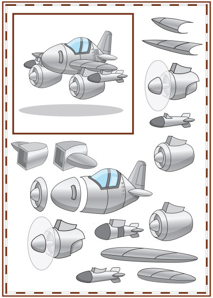 设置创建一个有趣的军用飞机。图片下载