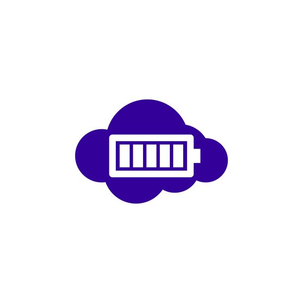 云电池水平矢量图标图片下载