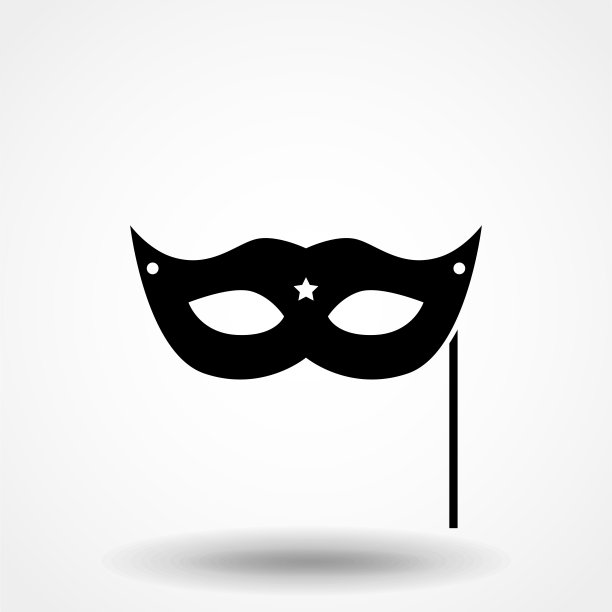 狂欢节面具图标。平面矢量图。EPS10。图片下载