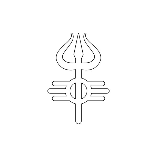 宗教符号，湿婆轮廓图标。宗教符号插画元素。符号和符号图标可以用于网页，符号，手机应用，UI，用户体验图片下载