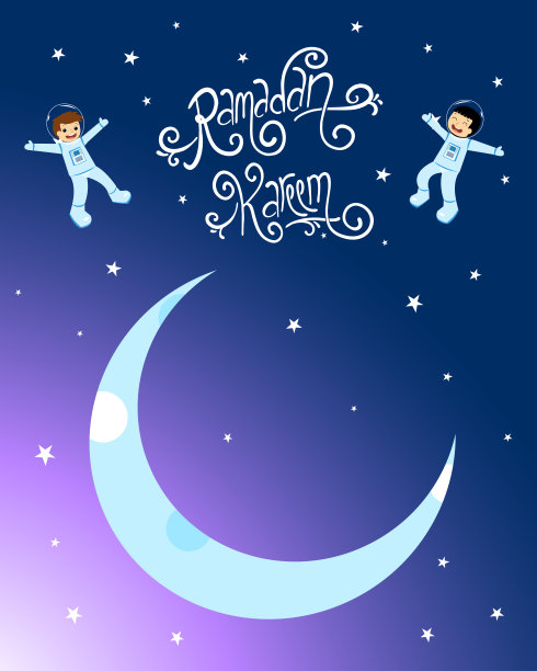 快乐可爱的宇航员孩子在月球上。图片下载