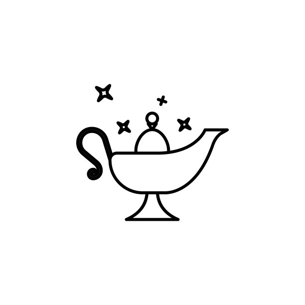神灯图标。移动概念和web应用图标的魔法元素。细线图标用于网站设计和开发图片下载