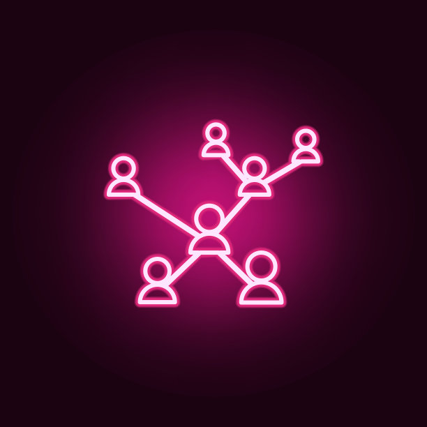 沟通的人的图标。霓虹风格图标的Web元素。简单的图标为网站，网页设计，移动应用程序，信息图形图片下载