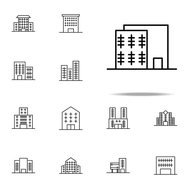 建筑图标。为网页和手机建立通用图标集图片下载