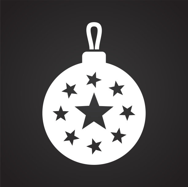 圣诞树球图标的背景图形和网页设计。简单的矢量信号。网站按钮或手机应用的互联网概念符号。图片下载