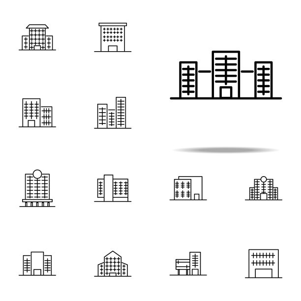建筑图标。为网页和手机建立通用图标集图片下载