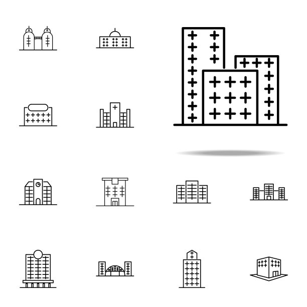 建筑图标。为网页和手机建立通用图标集图片下载