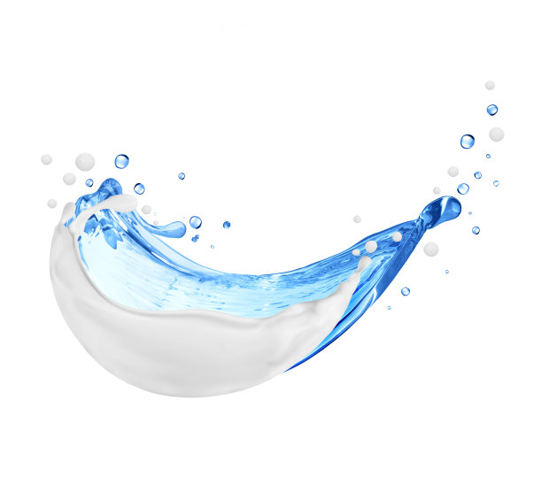 溅起的牛奶和淡水靠近白色的背景图片下载