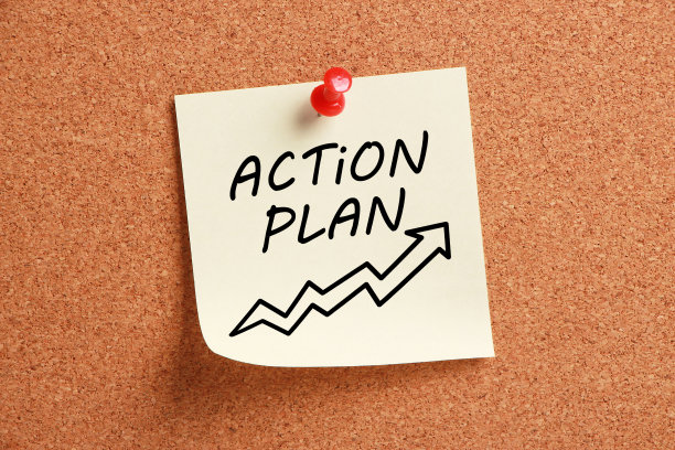 在便利贴上的行动计划概念图片下载
