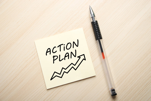在便利贴上的行动计划概念图片下载