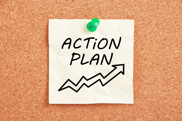 在便利贴上的行动计划概念图片下载