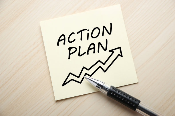 在便利贴上的行动计划概念图片下载