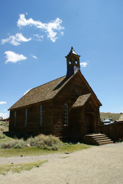 美国伯迪鬼城的教堂图片下载