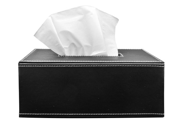 黑色餐巾盒孤立在白色背景。图片下载