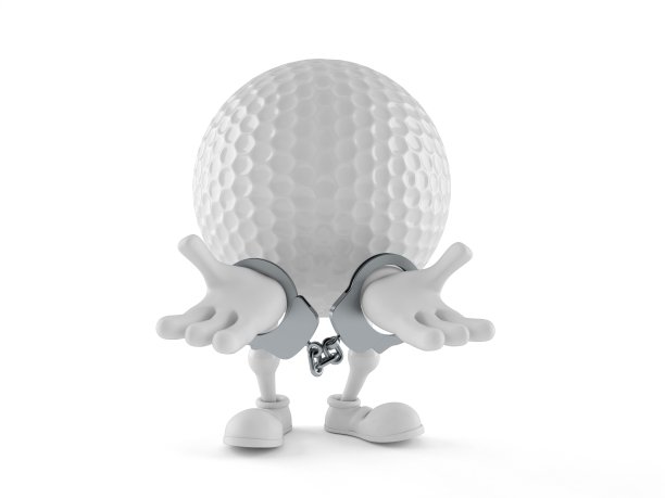 带着手铐的高尔夫球角色图片下载