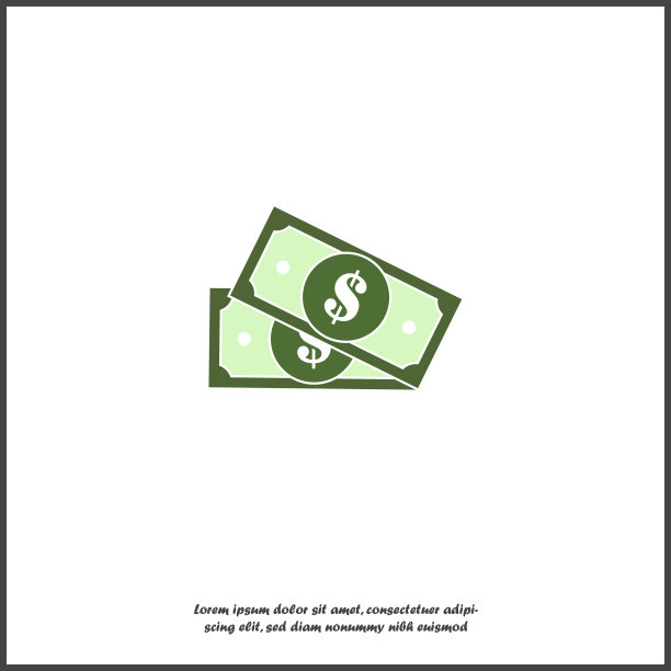 现金图标。平面图像钱在白色孤立的背景。图层分组便于编辑插图。为你的设计。图片下载