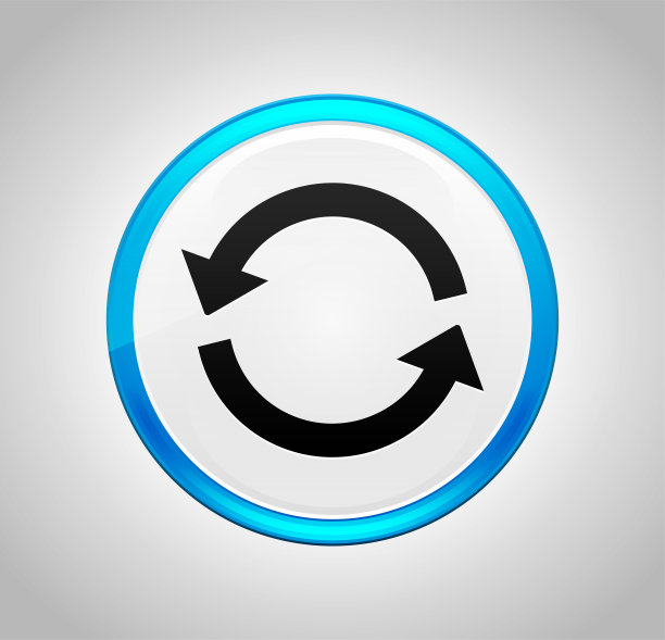 更新图标圆形蓝色按钮图片下载