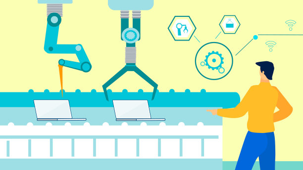 自动化笔记本生产平面插图图片下载