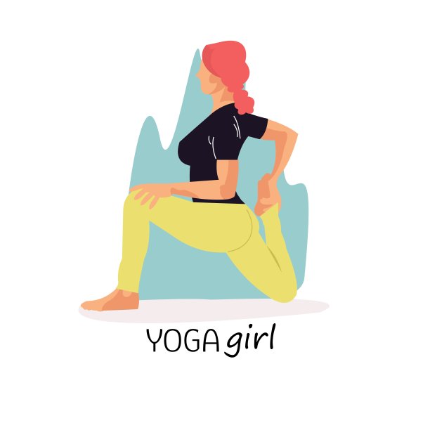矢量插图的一个女孩在瑜伽姿势。图片下载