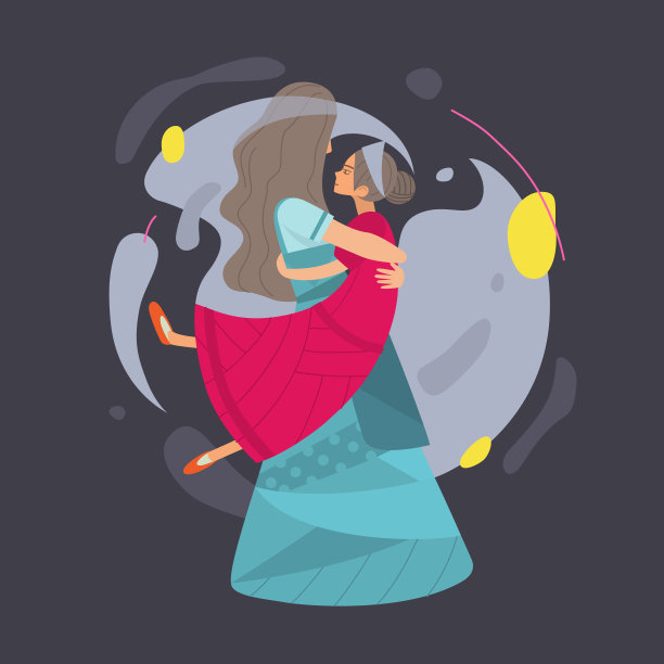 妈妈抱着她的孩子。妈妈的爱。甜蜜温馨的母亲节贺卡。图片下载