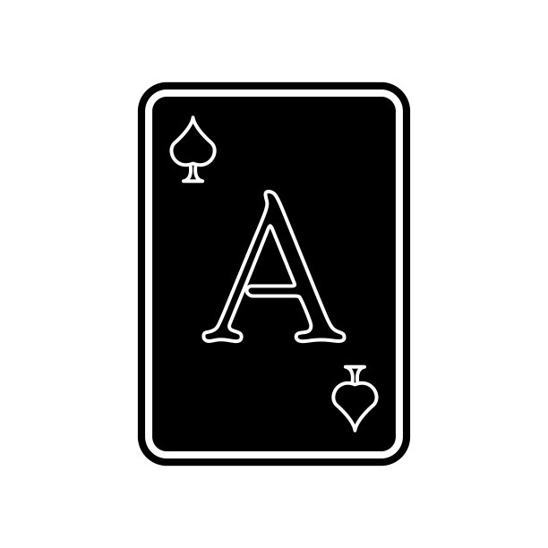 扑克牌王牌图标。移动概念和web应用图标的赌场元素。字形，平面图标用于网站设计和开发，应用程序开发图片下载