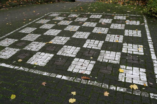 柏油路上的象棋场图片下载