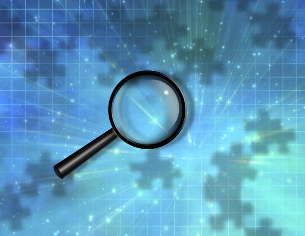 放大玻璃拼图块背景图片下载