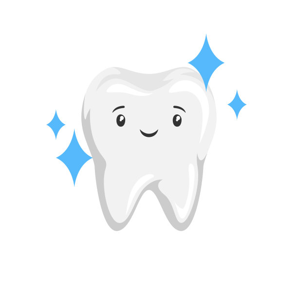 牙齿清洁健康微笑插画。图片下载