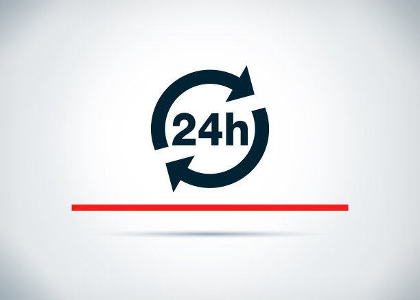 24小时更新图标抽象平面背景设计插图图片下载