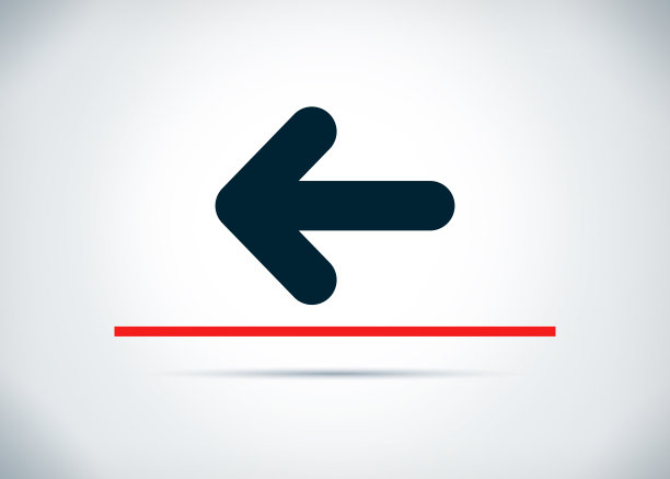 后退箭头图标抽象平面背景设计插图图片下载