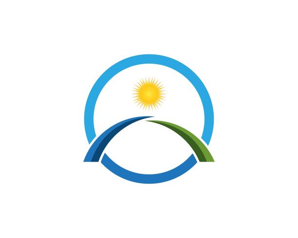 太阳桥图标矢量图片下载