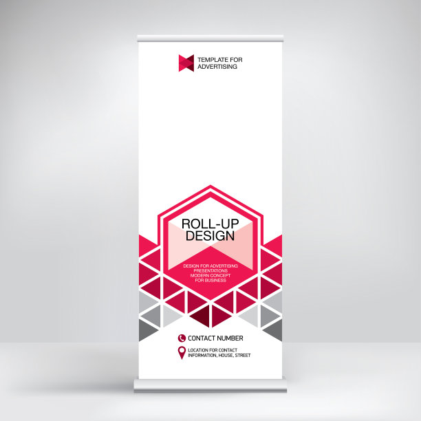 易拉宝banner：用于发布照片和文字的创意模板，适用于展览、演示、会议、研讨会、促销活动图片下载