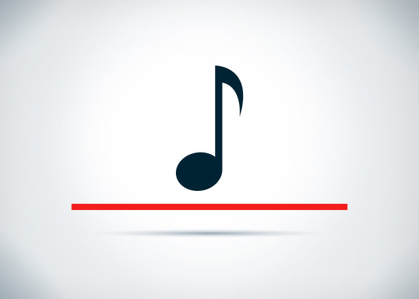 音符图标抽象平面背景设计插图图片下载