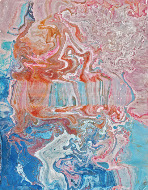 超现实的背景图案设计。大理石纹理。压克力倒液艺术。抽象的瀑布。地球表面。图片下载