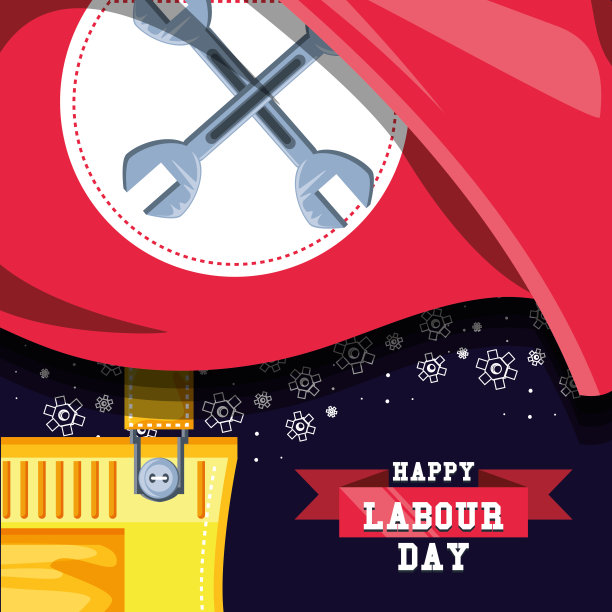 工装裤和工具祝你劳动节快乐图片下载