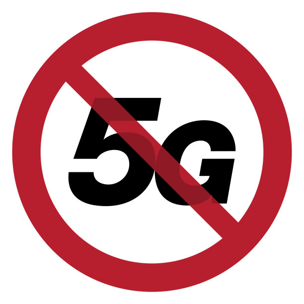 5G(第五代)禁止符号标志孤立在白色背景图片下载