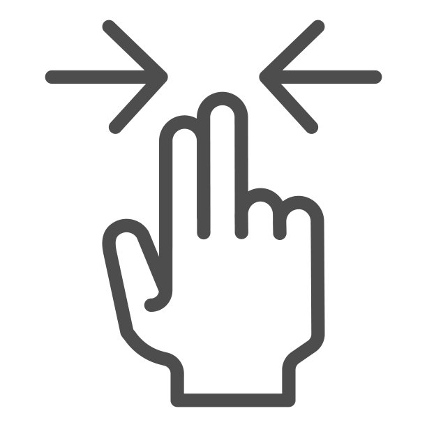 手指滚动线条图标，双指滑动矢量图图片下载