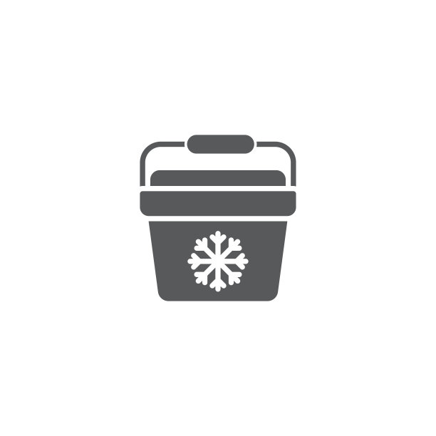 便携式冰箱矢量图标，冰冷却器简单固体图标孤立在白色图片下载