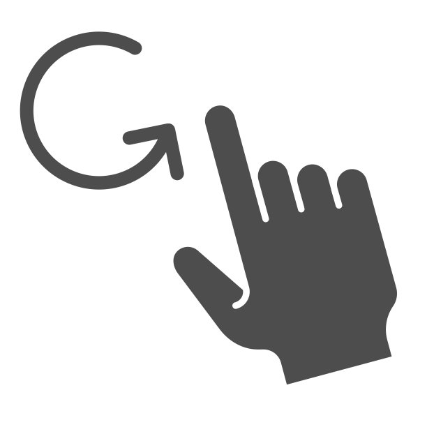 一个手指旋转固体图标。Swipe矢量插图孤立在白色上。点击字形风格的设计，为网页和应用程序设计。Eps 10。图片下载
