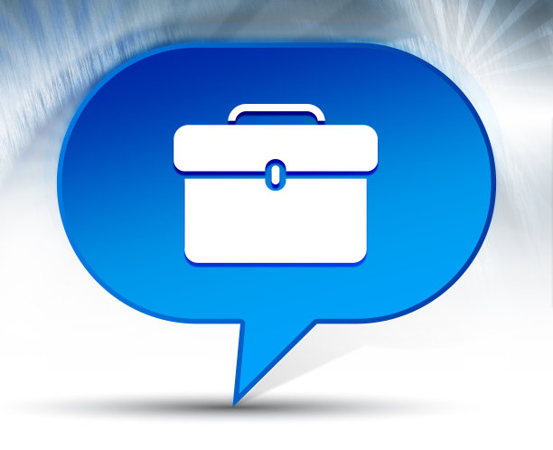 公文包图标蓝色气泡背景图片下载