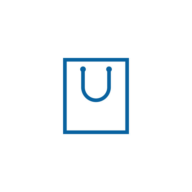 独特的现代购物袋图标标志设计模板图片下载