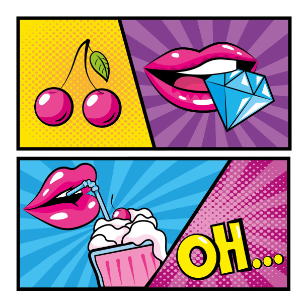 设置流行艺术漫画补丁设计图片下载