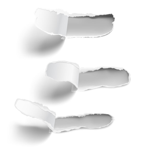 一套现实的洞在纸上孤立的白色背景。图片下载