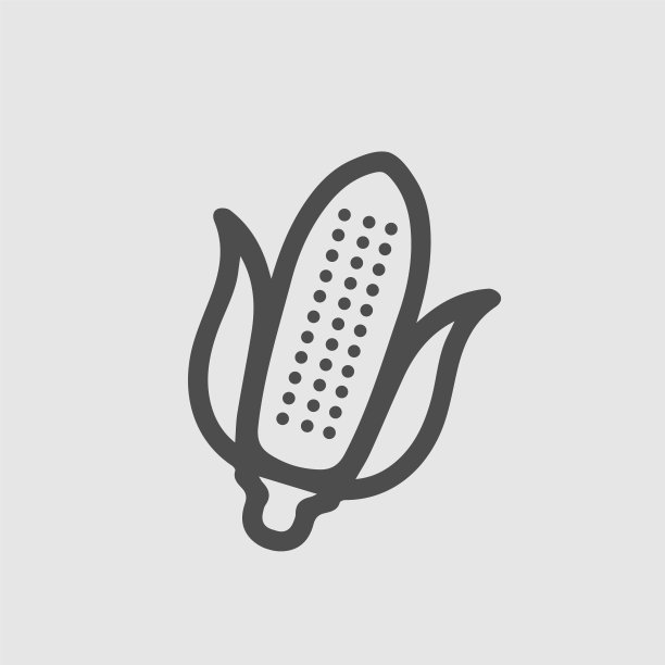 玉米矢量图标。爆米花的象征。简单孤立的象形图。图片下载