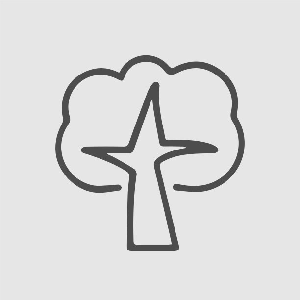 橡树矢量图标。生态标志。简单孤立的象形图。图片下载