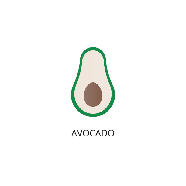 牛油果水果平面图标矢量图片下载