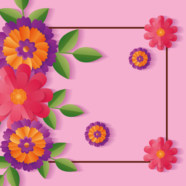 鲜花徽章装饰图片下载