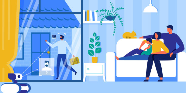 家庭自动化智能安全系统，物联网，人工智能。图片下载