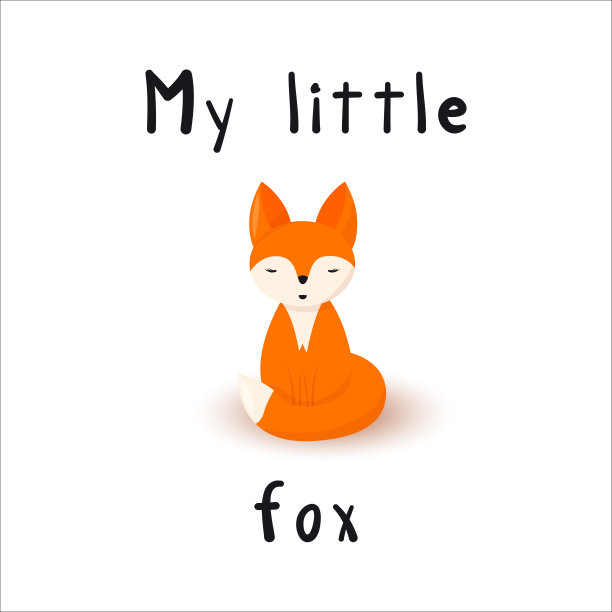 卡通海报与狐狸。矢量插图平面设计。图片下载